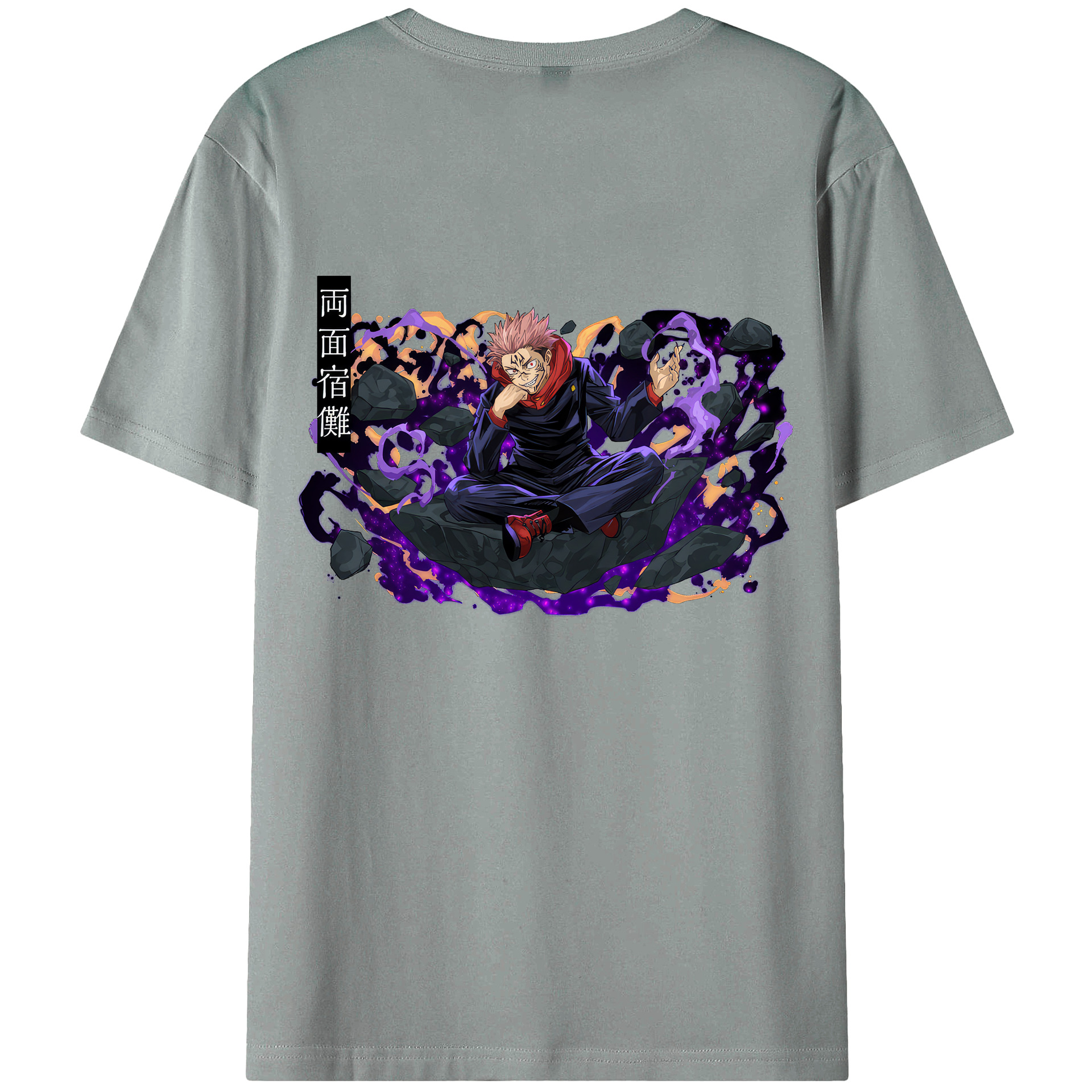 （画像用） 呪術廻戦 Jujutsu Kaisen 綿100％ メンズ半袖Tシャツ（バックプリント） 通気性